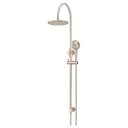 200mm Round Overhead Shower Rail, Three Function Hand Shower, Champagne