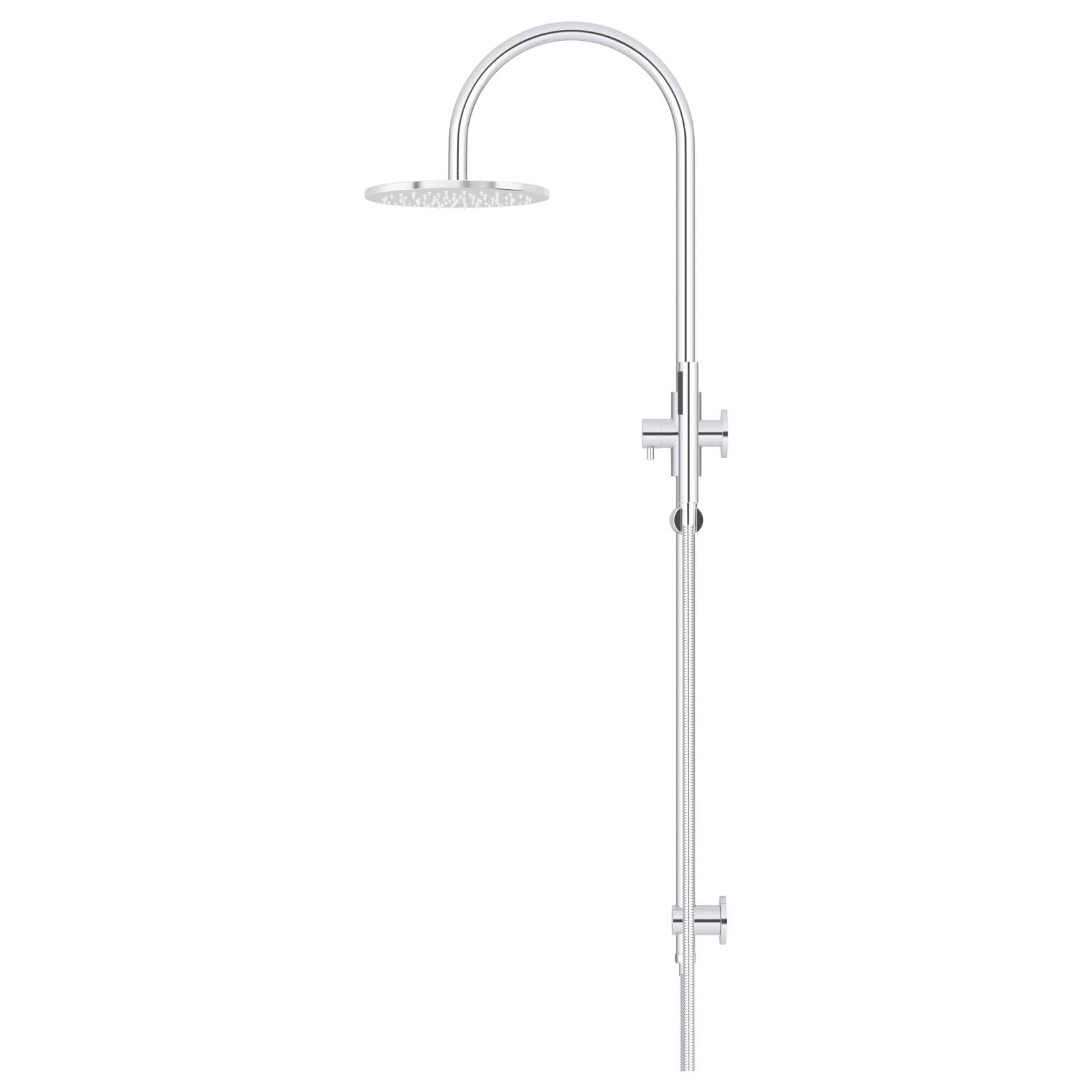 200mm Round Overhead Shower Set, Single Function Hand Shower, Polished Chrome