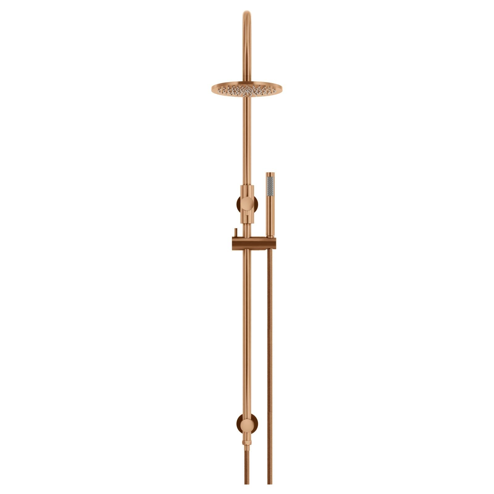 200mm Round Overhead Shower Set w Hand Shower, Lustre Bronze