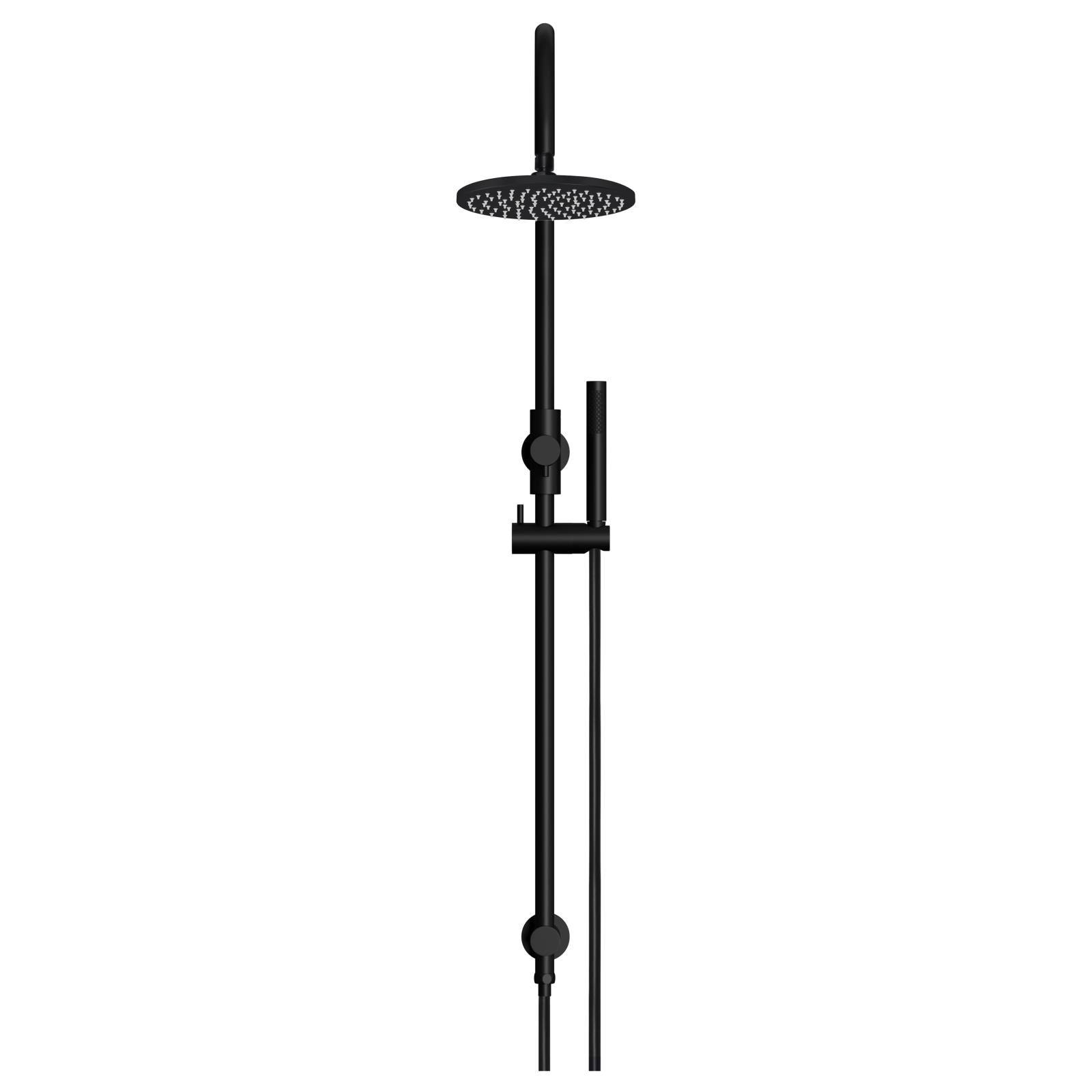 200mm Round Overhead Shower Set, Single Function Hand Shower, Matte Black
