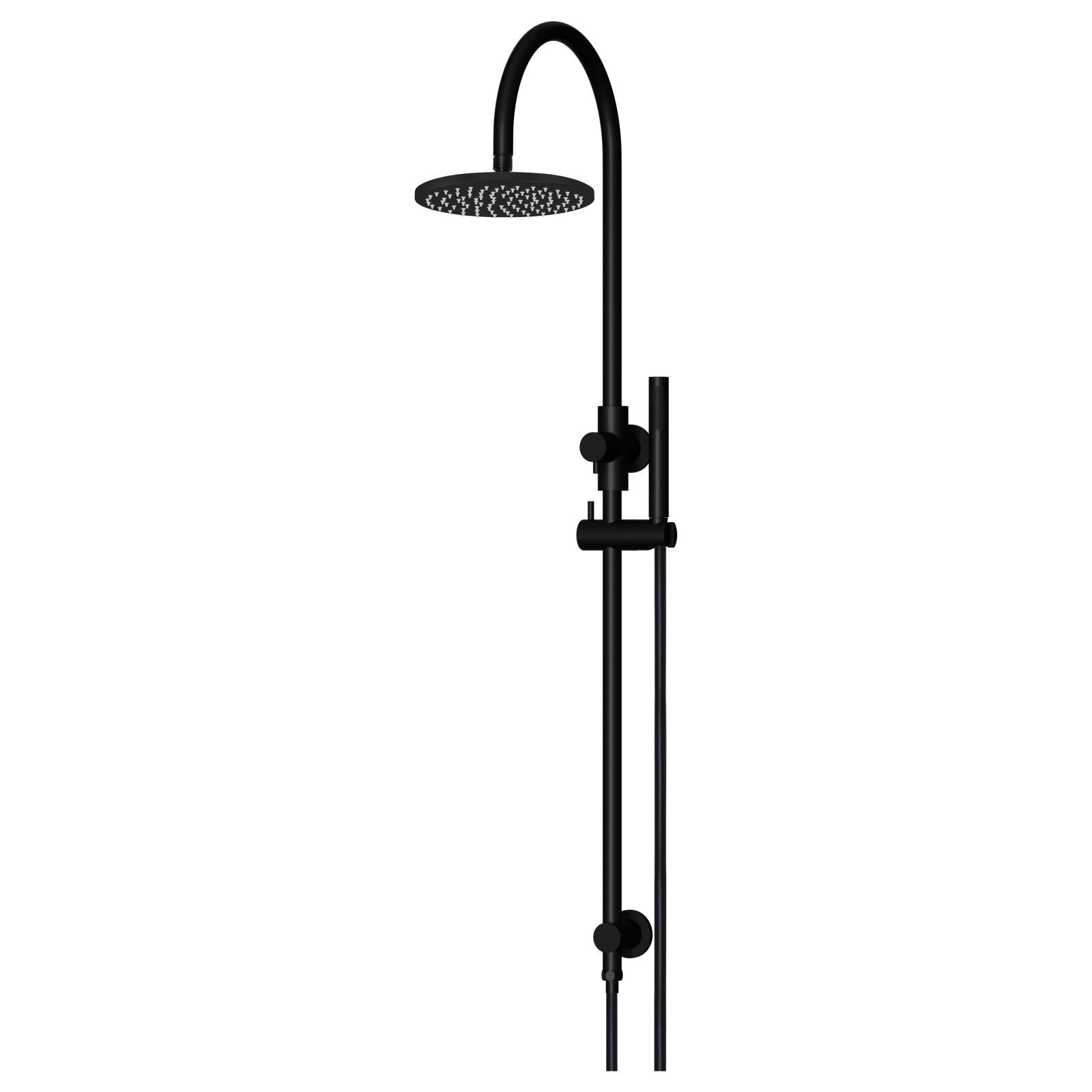 200mm Round Overhead Shower Set, Single Function Hand Shower, Matte Black