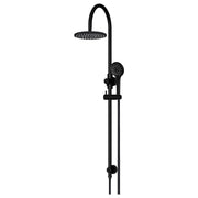 200mm Round Overhead Shower Rail, Three Function Hand Shower, Matte Black