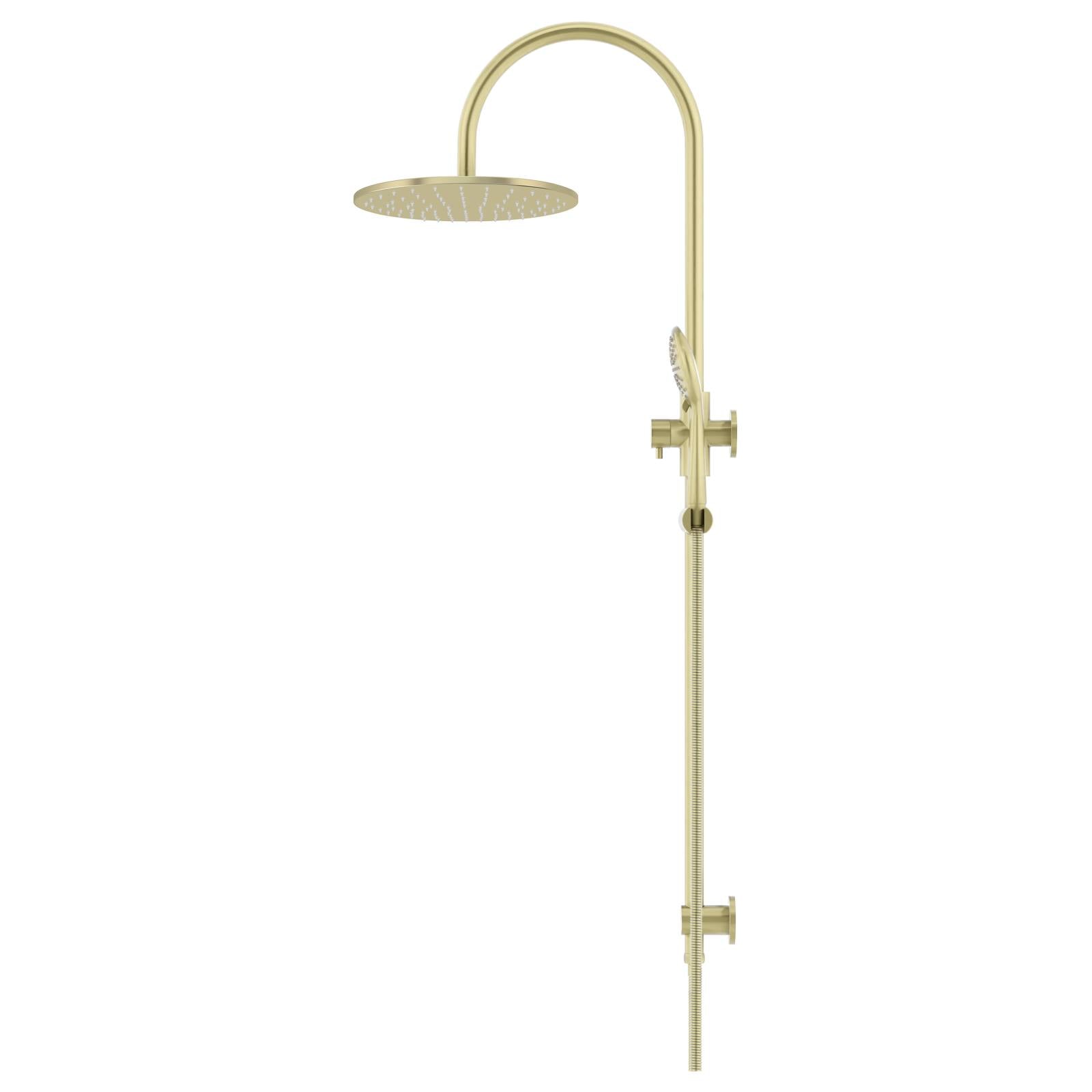 300mm Round Overhead Shower Rail, Three Function Hand Shower, Brushed Nickel