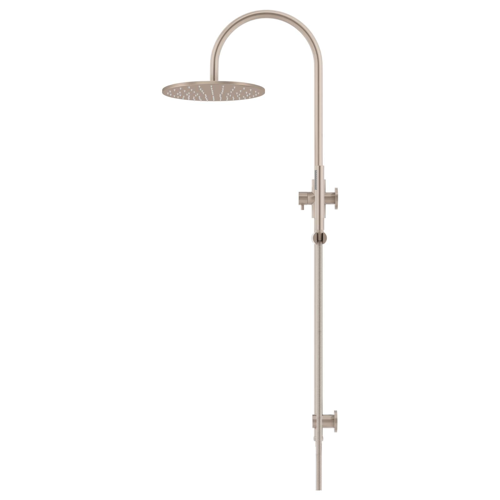 300mm Round Overhead Shower Set, Single Function Hand Shower, Champagne