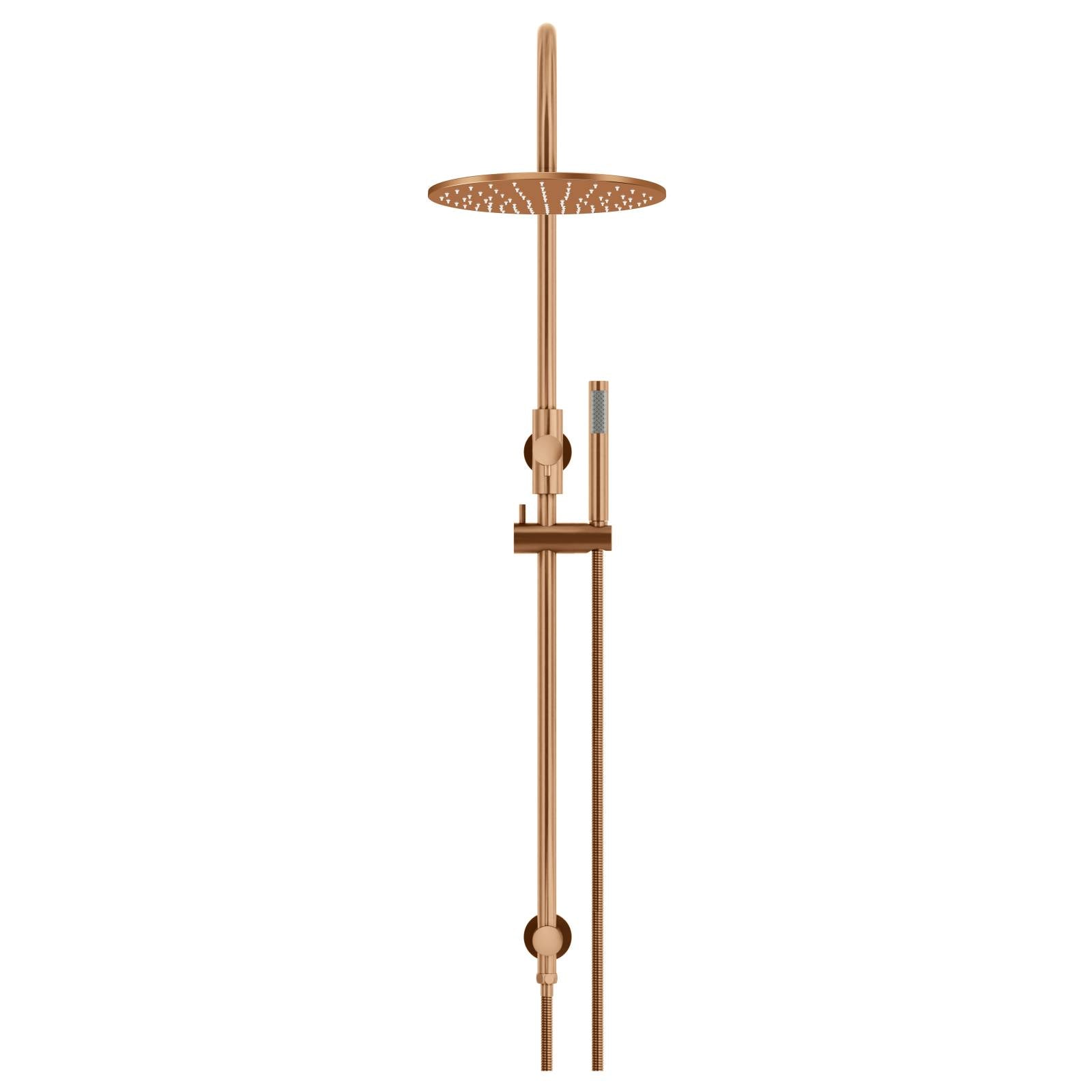 300mm Round Overhead Shower Set, Single Function Hand Shower, Lustre Bronze