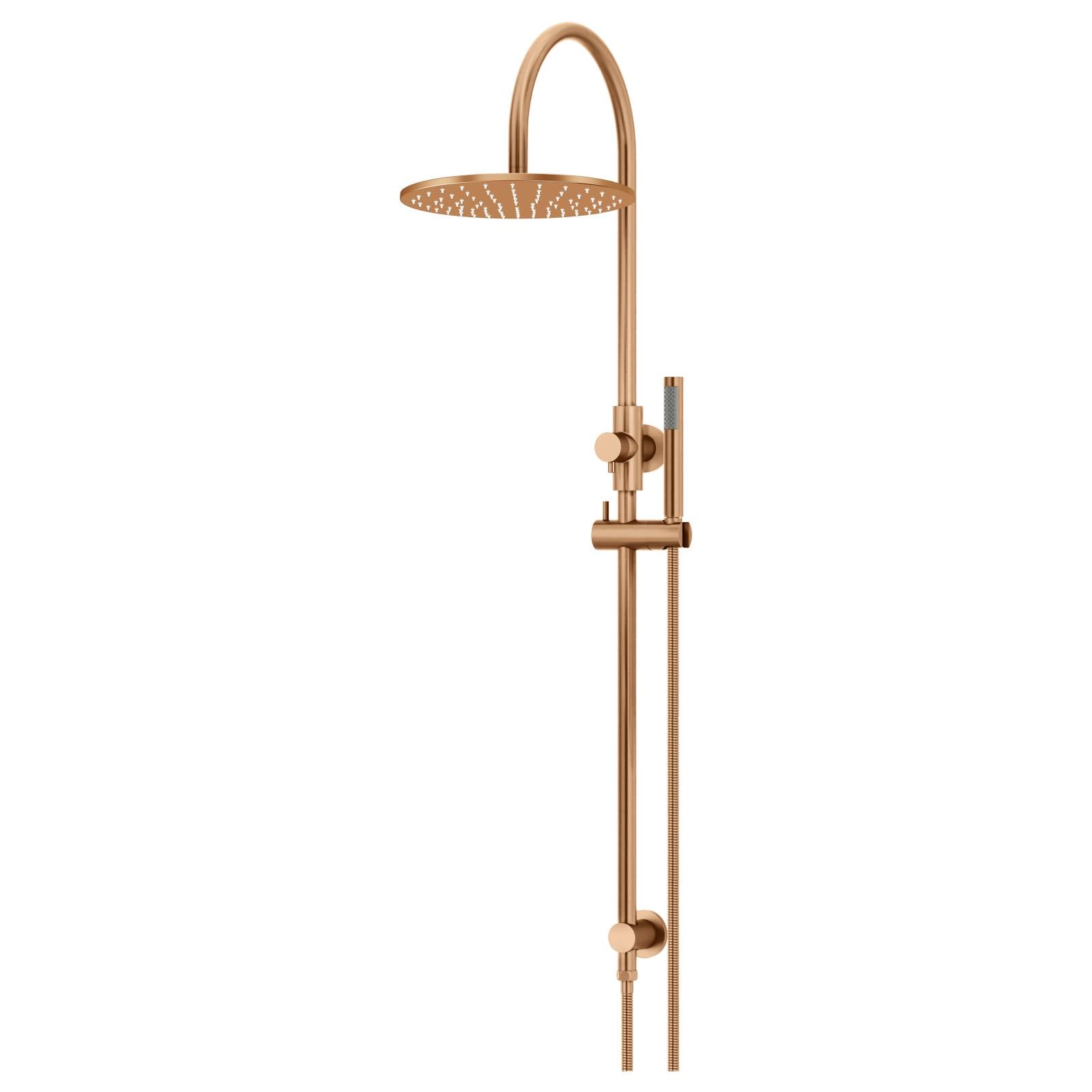 300mm Round Overhead Shower Set, Single Function Hand Shower, Lustre Bronze