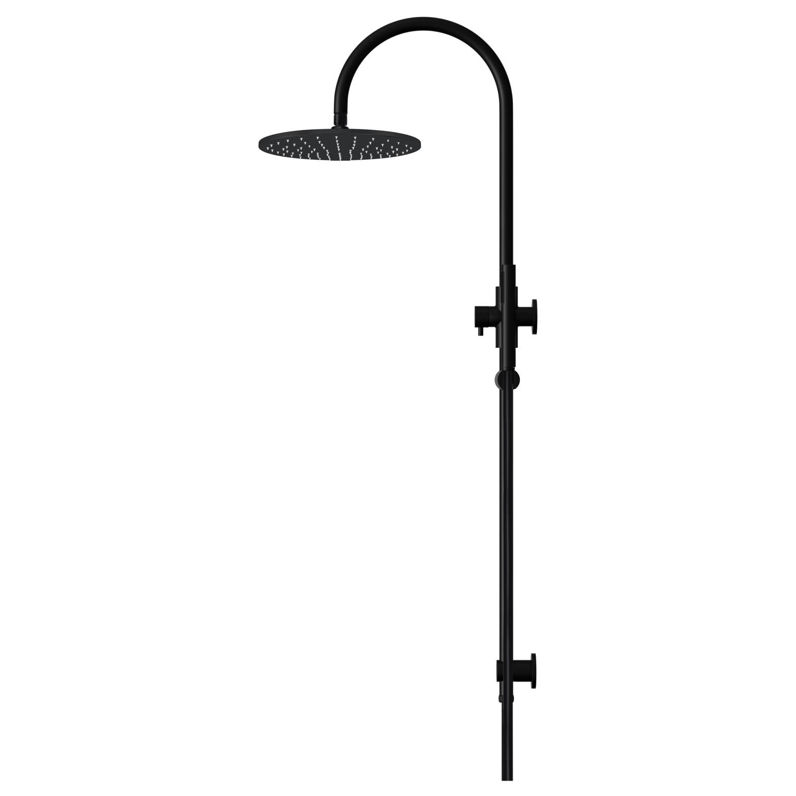 300mm Round Overhead Shower Set, Single Function Hand Shower, Matte Black