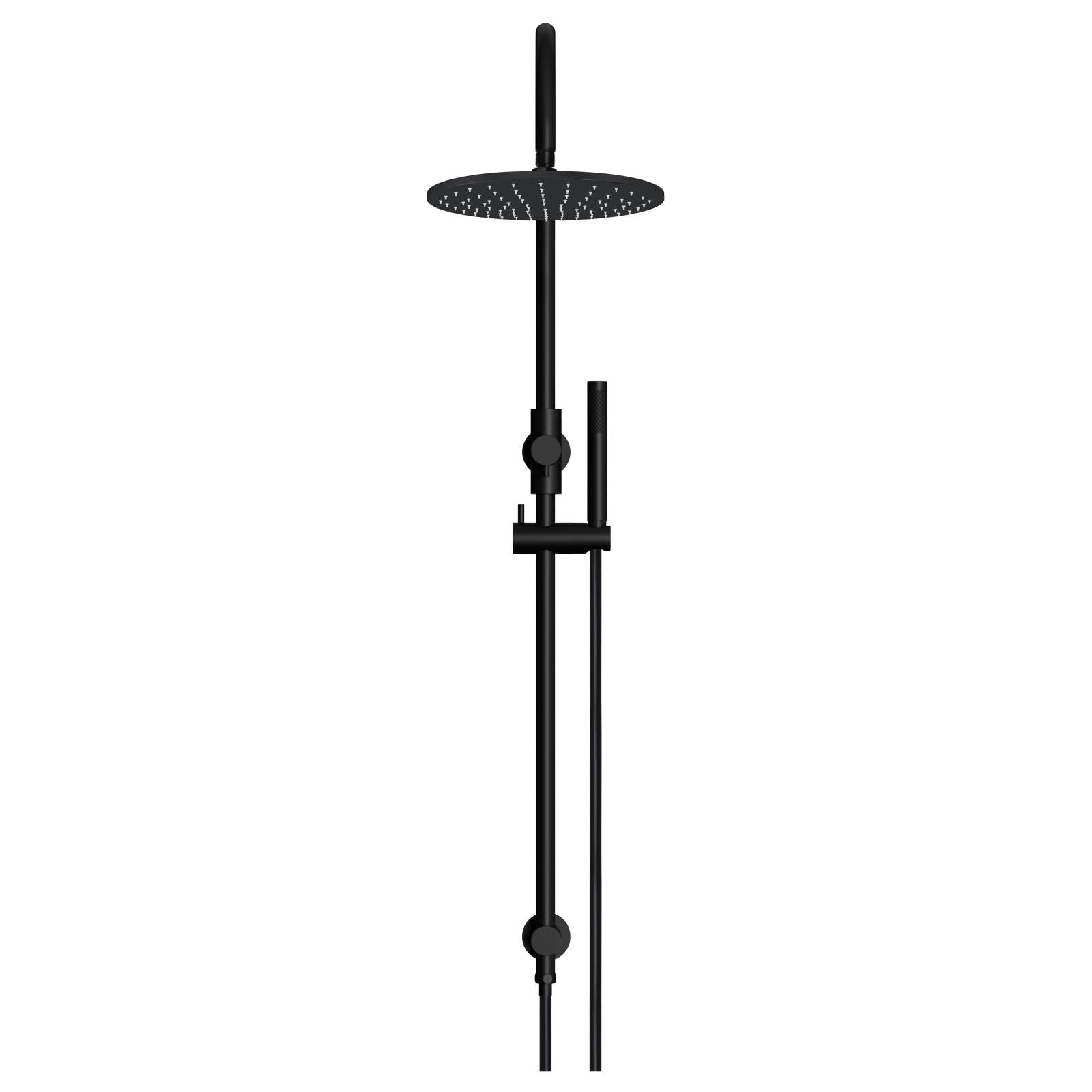 300mm Round Overhead Shower Set, Single Function Hand Shower, Matte Black