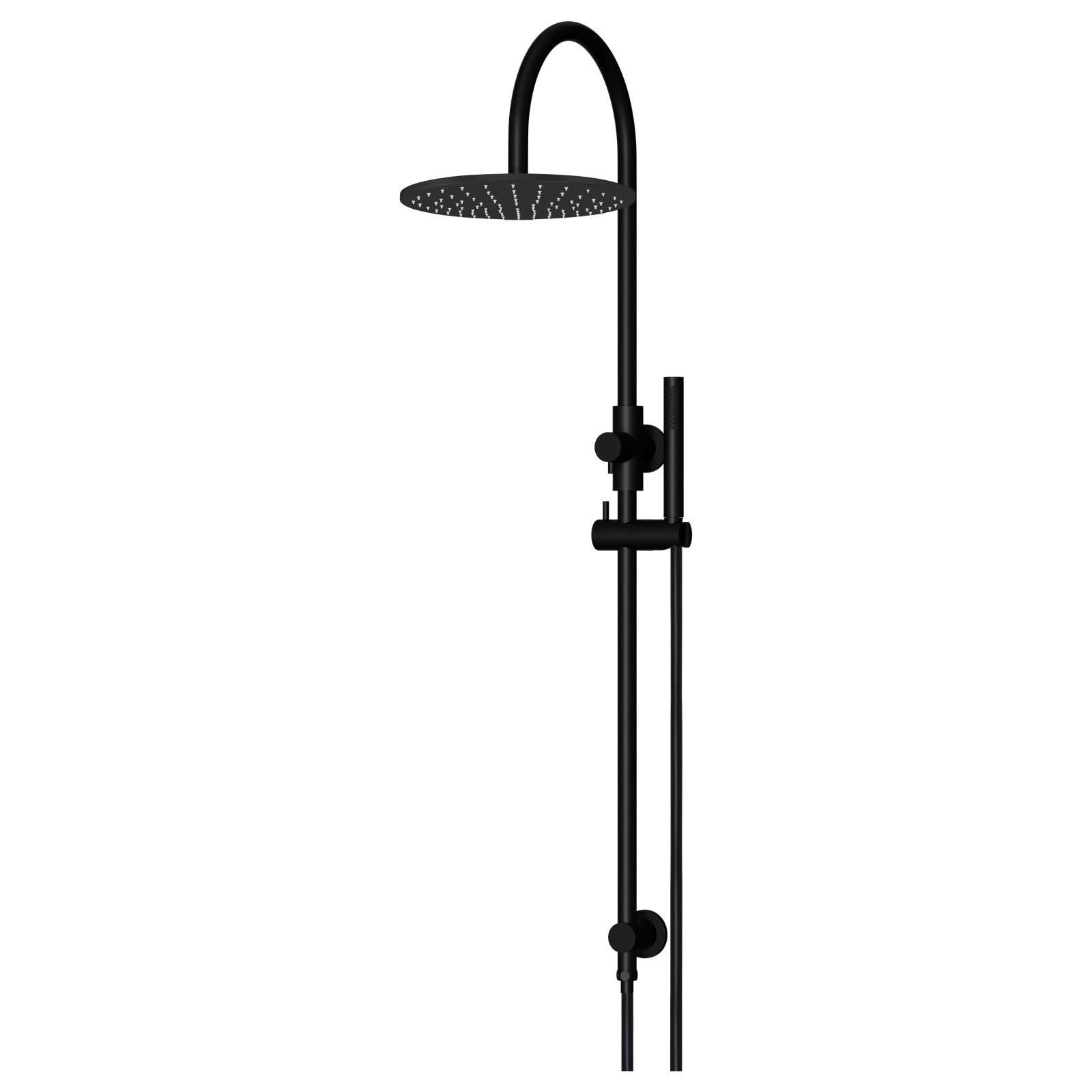 300mm Round Overhead Shower Set, Single Function Hand Shower, Matte Black
