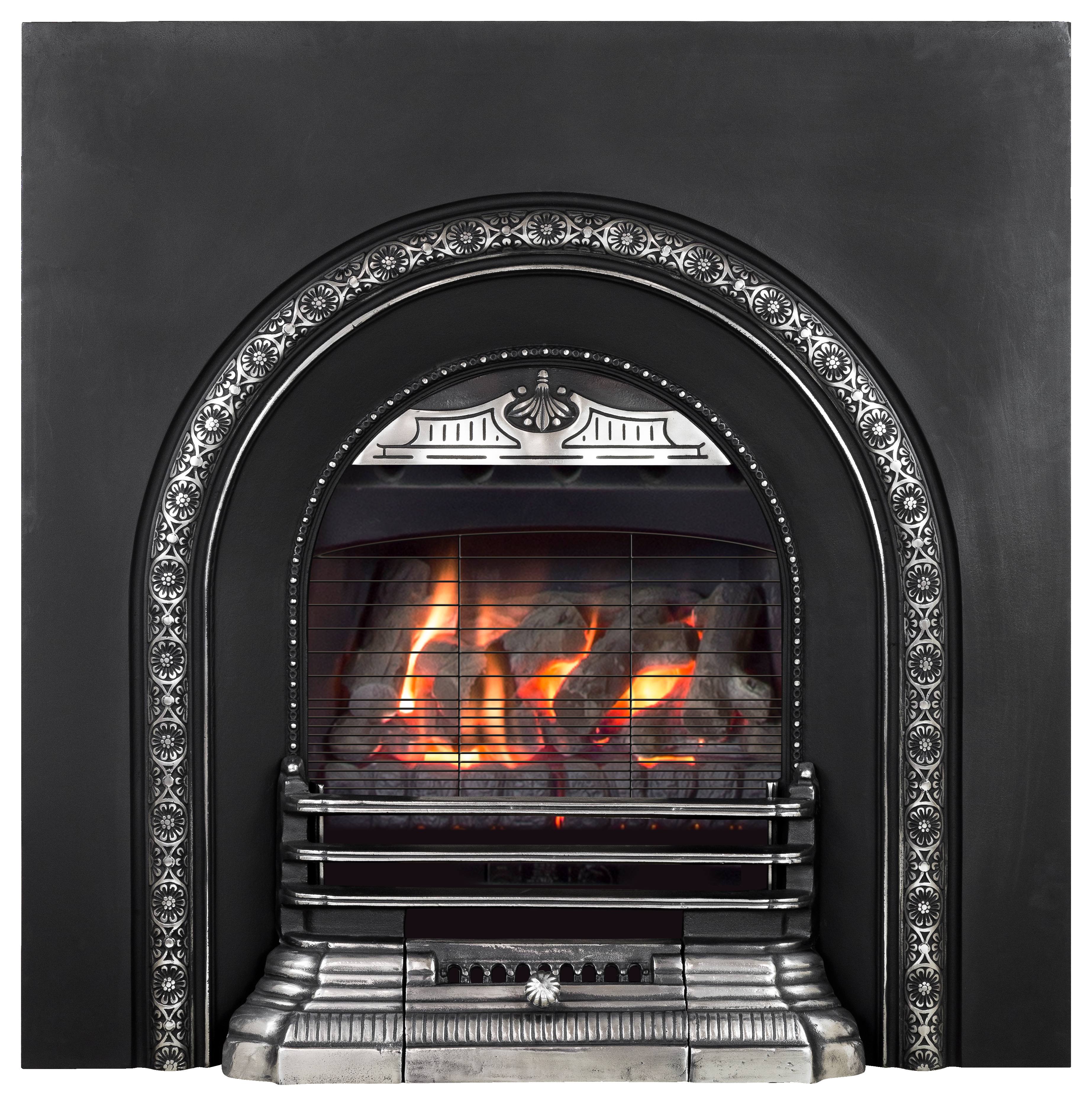 Wonderfire 18 Inch Electronic Natural Gas Burner with Fan Forced Box & Coal Media