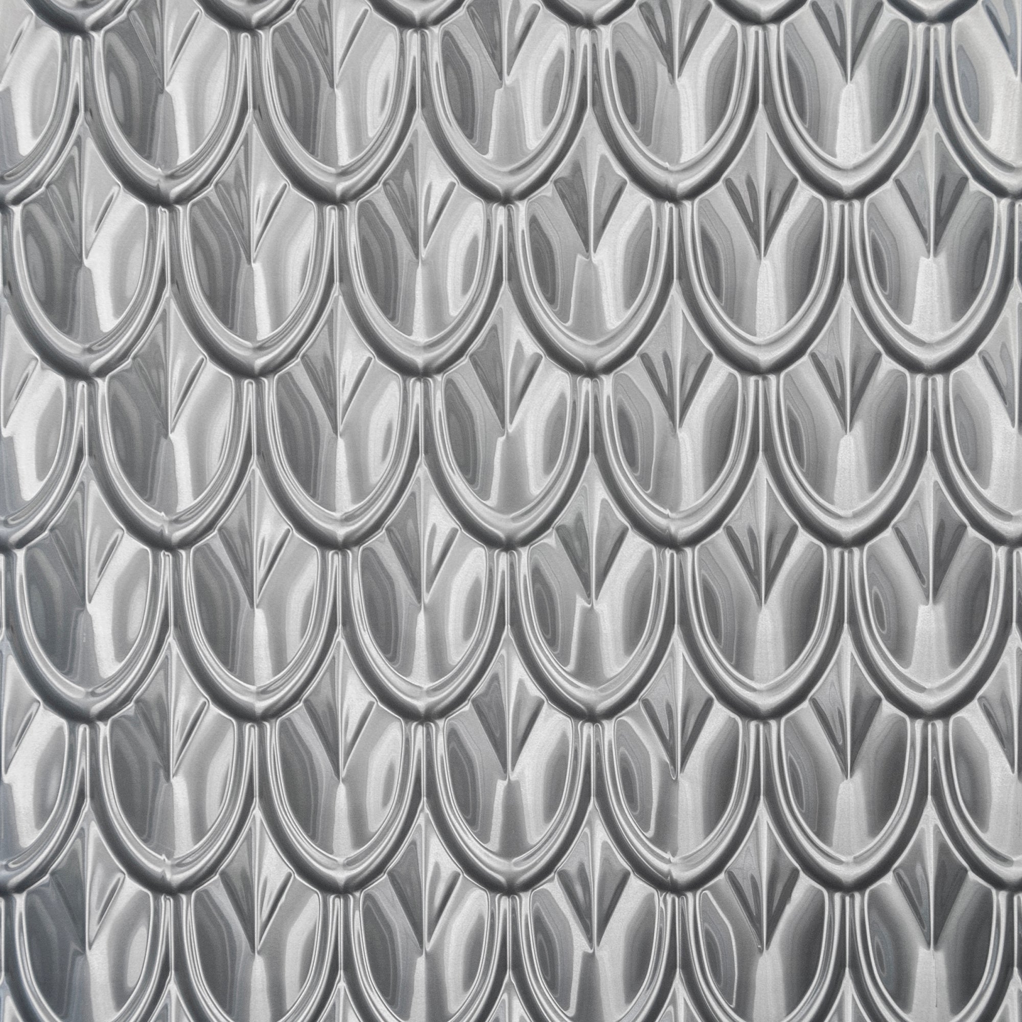 Pressed Tin Panels® Fish Scale Pressed Metal Raw Aluminum 920mm * 1830mm