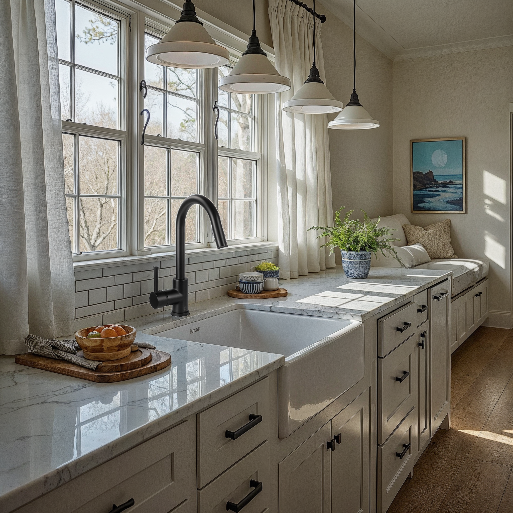 Portolo Kitchen Tap Mixer, Matte Black