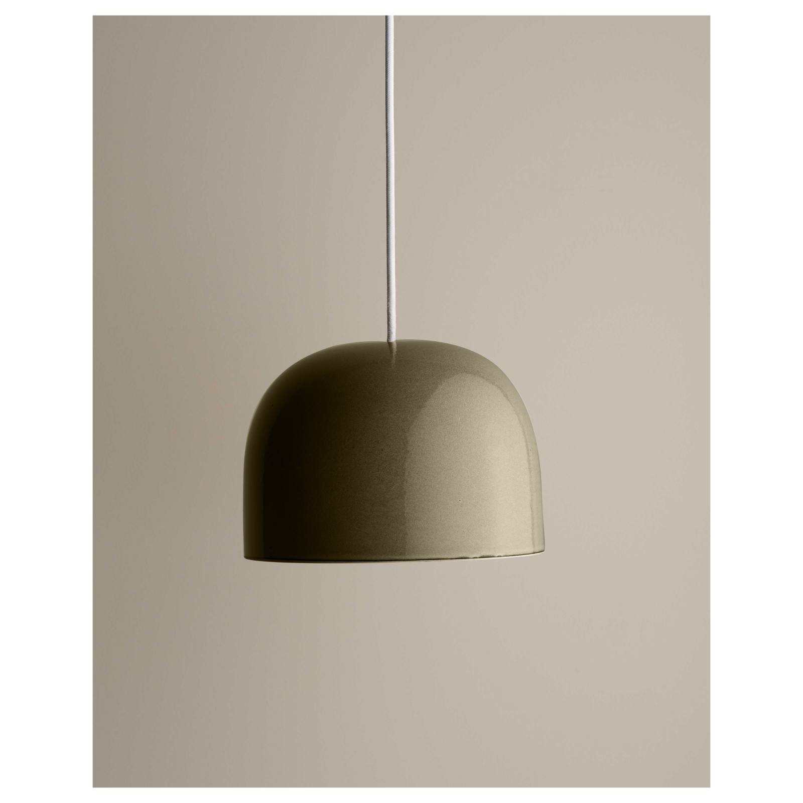 Large Cast Bell Pendant, Olive