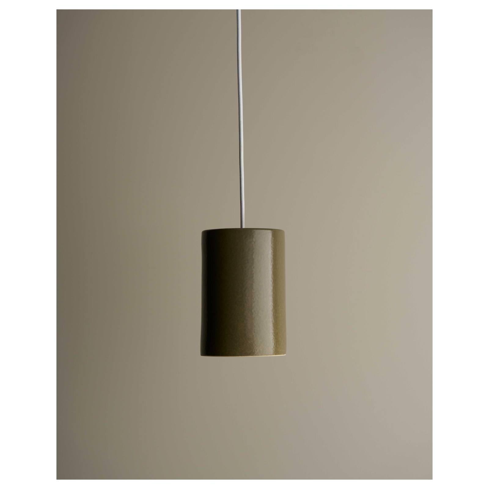 Small Cast Cylinder Pendant, Olive