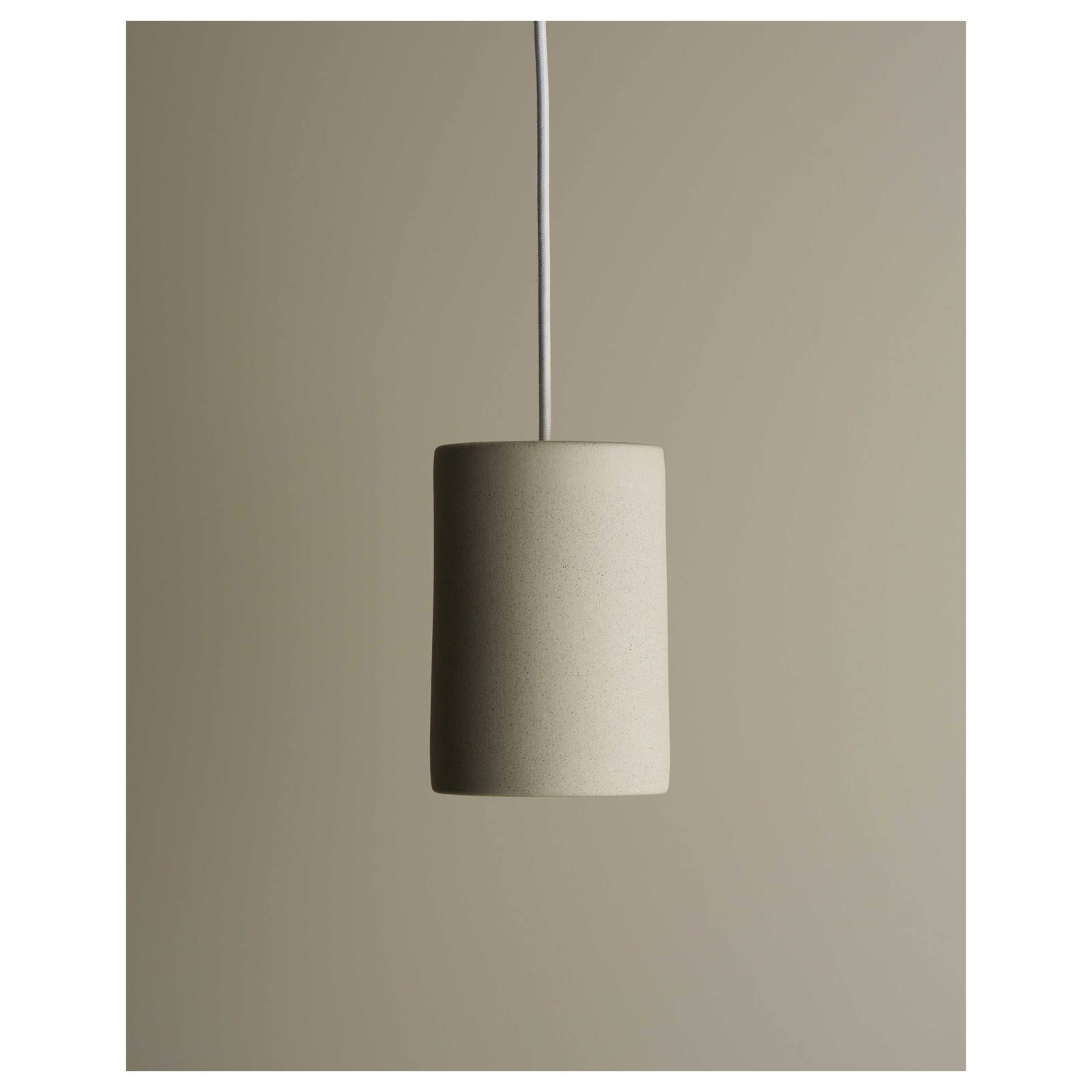 Large Cast Cylinder Pendant, Stone