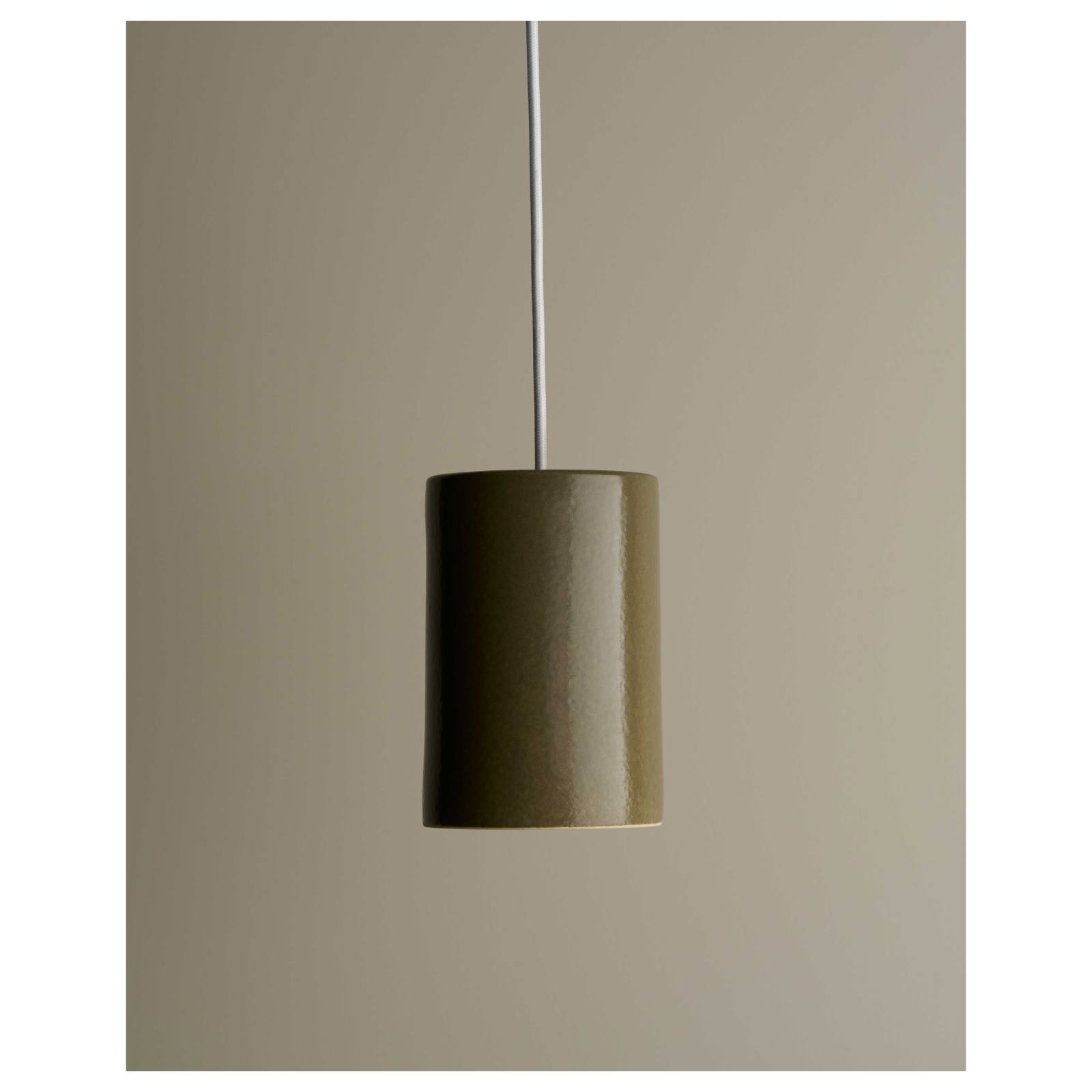 Large Cast Cylinder Pendant, Olive
