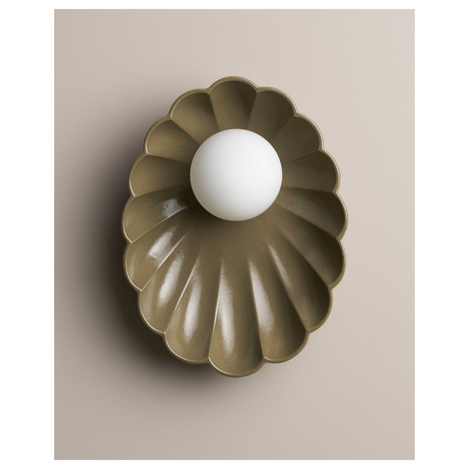 Oyster Wall Sconce, Olive
