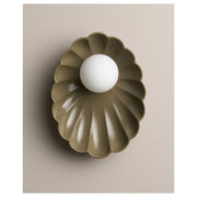 Oyster Wall Sconce, Olive