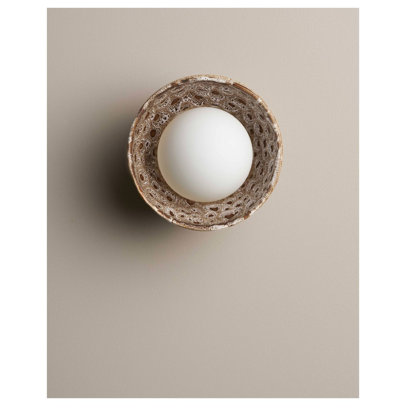 Small Bowl Wall Sconce, White Ochre