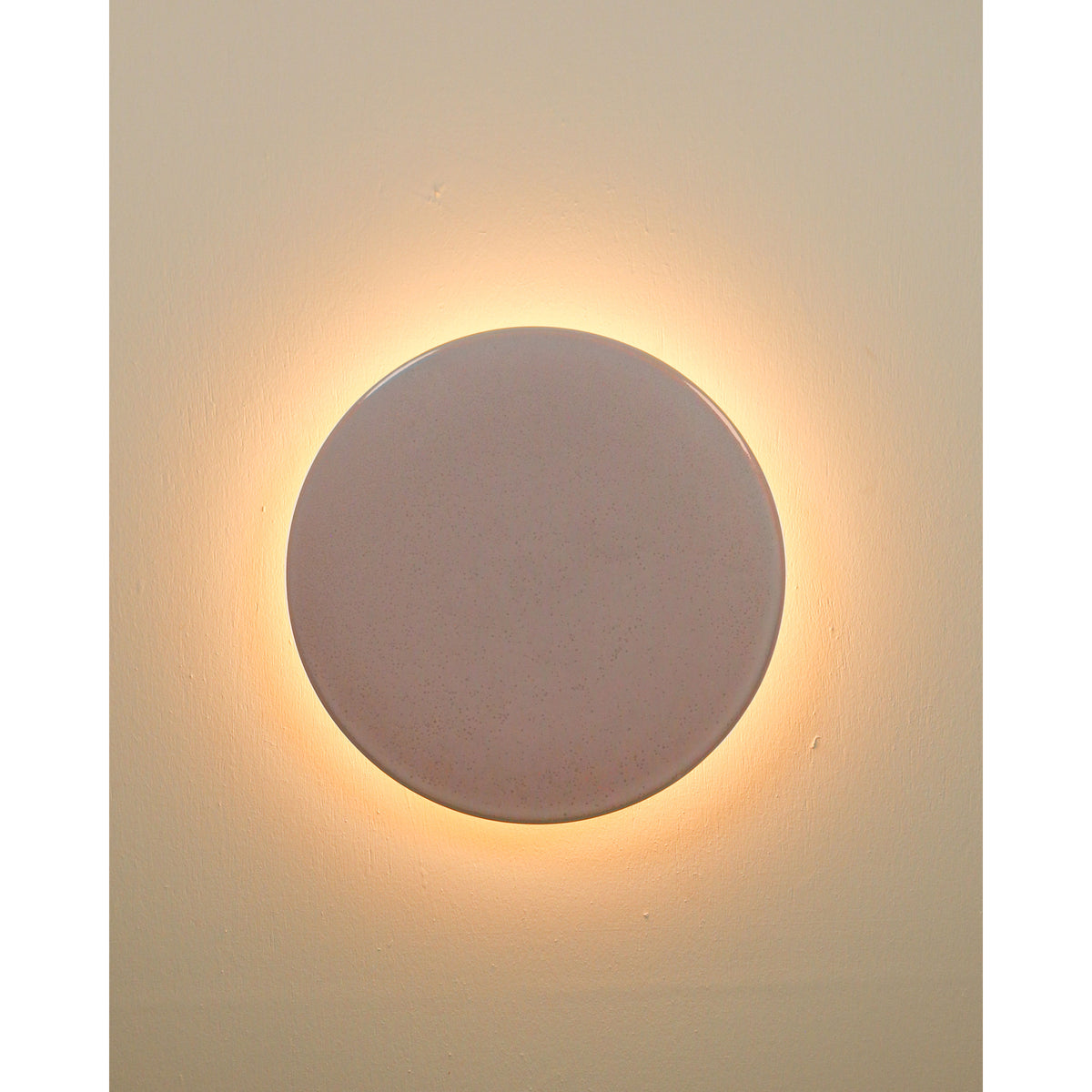Large Backlit Disc Wall Light, Rose Quartz