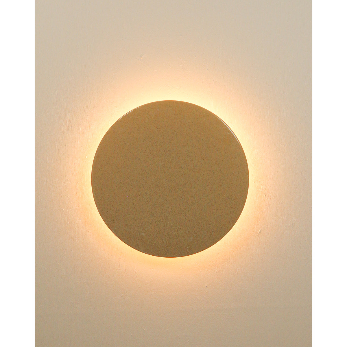 Large Backlit Disc Wall Light, Sand