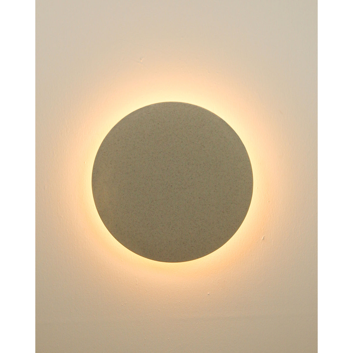 Large Backlit Disc Wall Light, Stone
