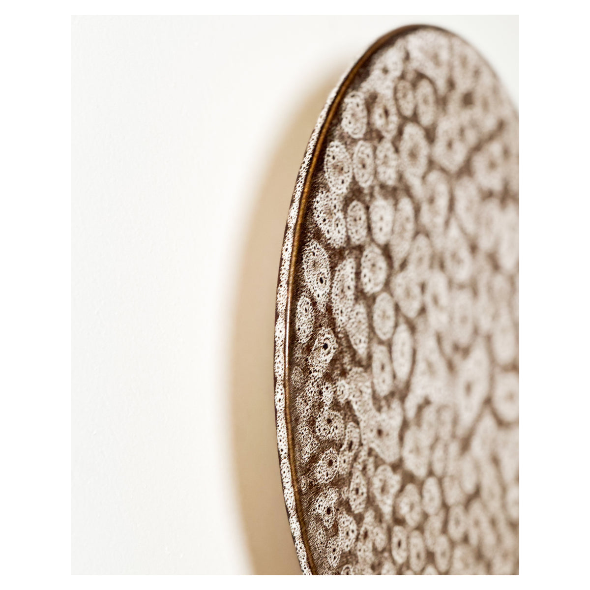 Small Backlit Disc Wall Light, White Ochre