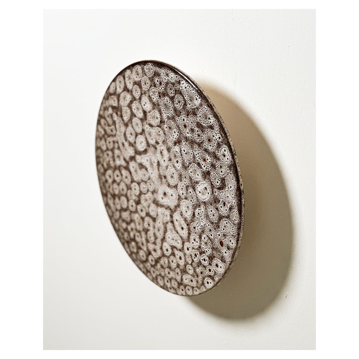 Small Backlit Disc Wall Light, White Ochre