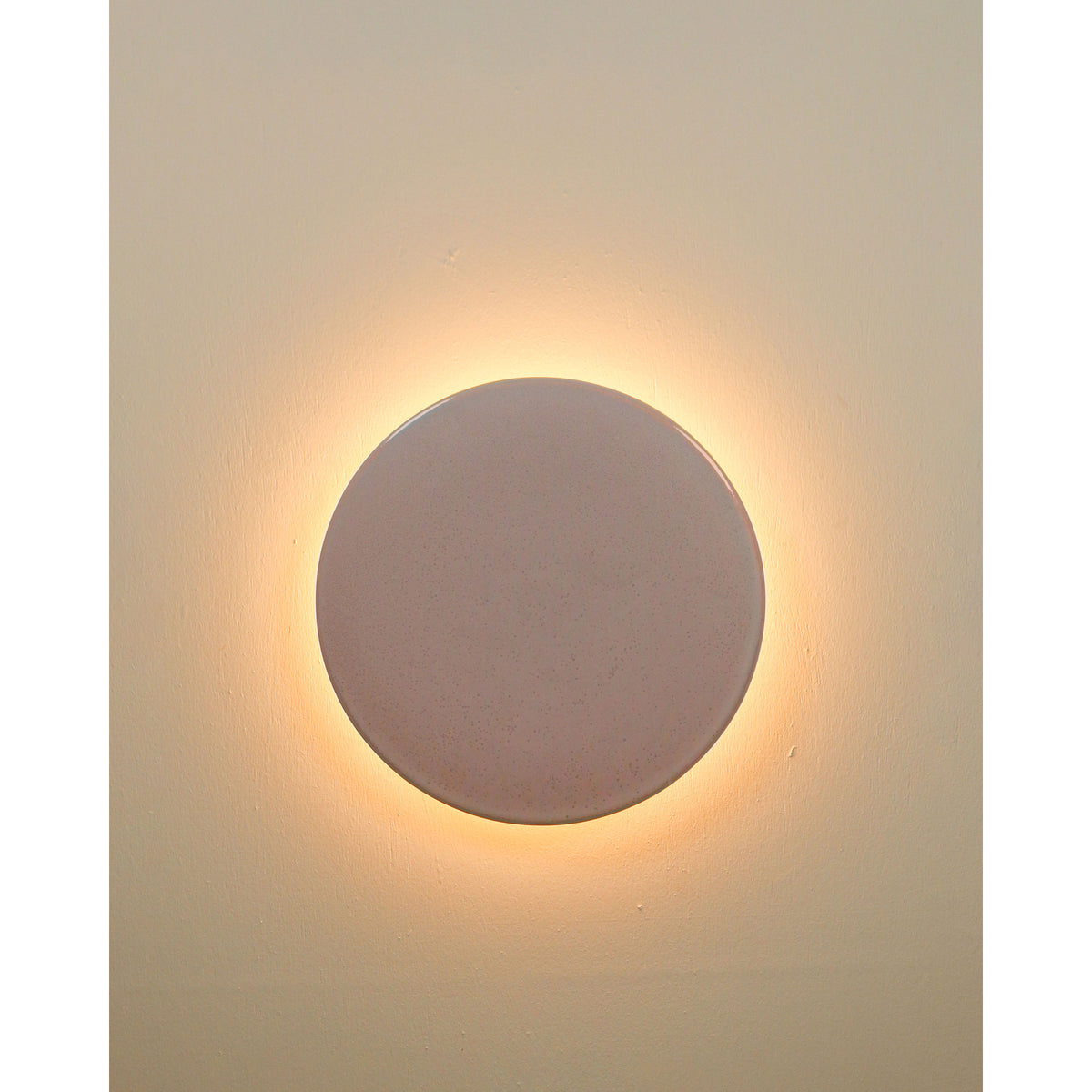 Small Backlit Disc Wall Light, Rose Quartz