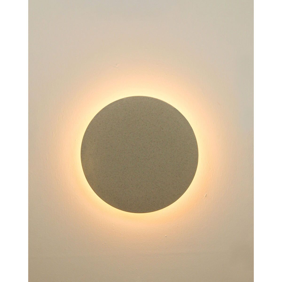 Small Backlit Disc Wall Light, Stone