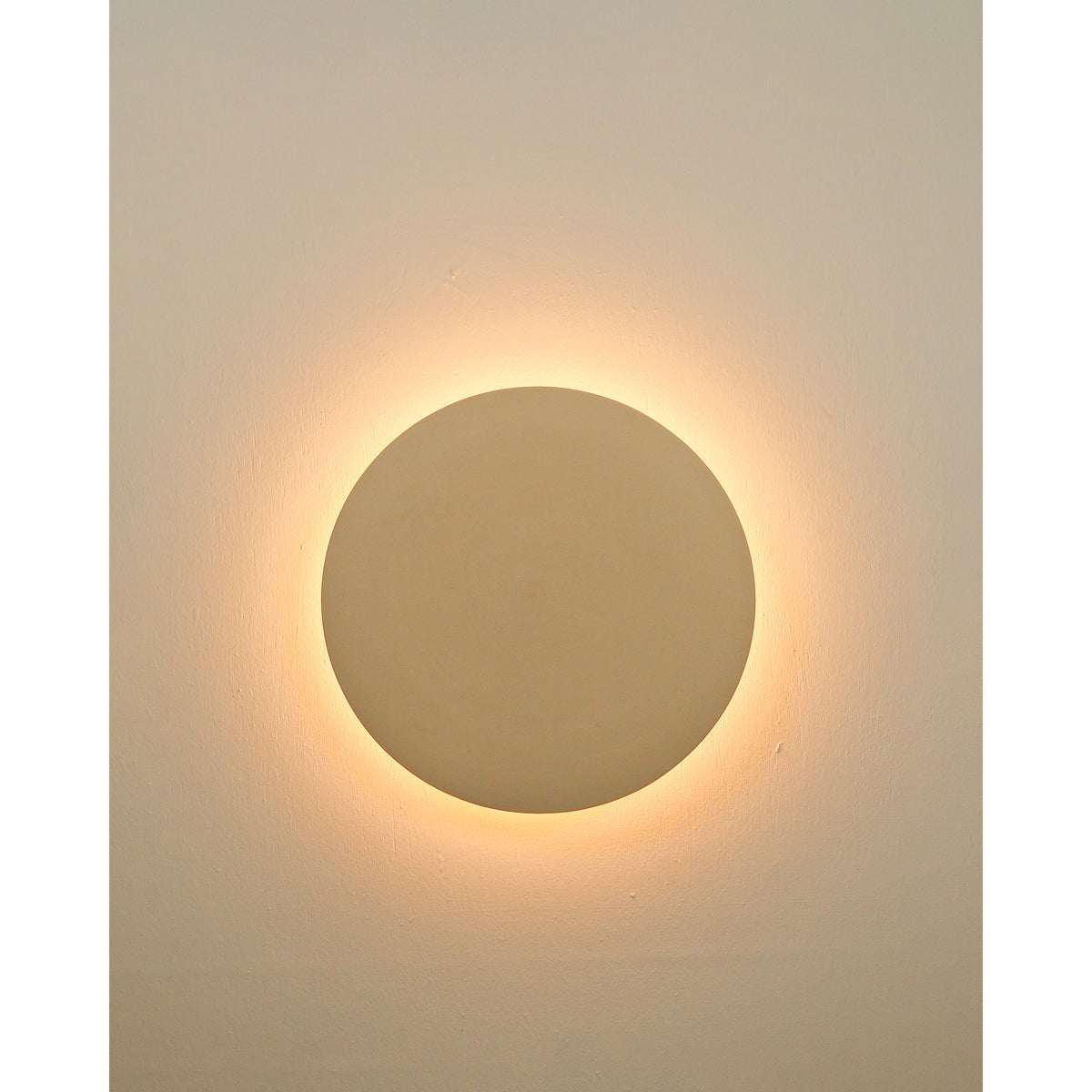 Small Backlit Disc Wall Light, Bone