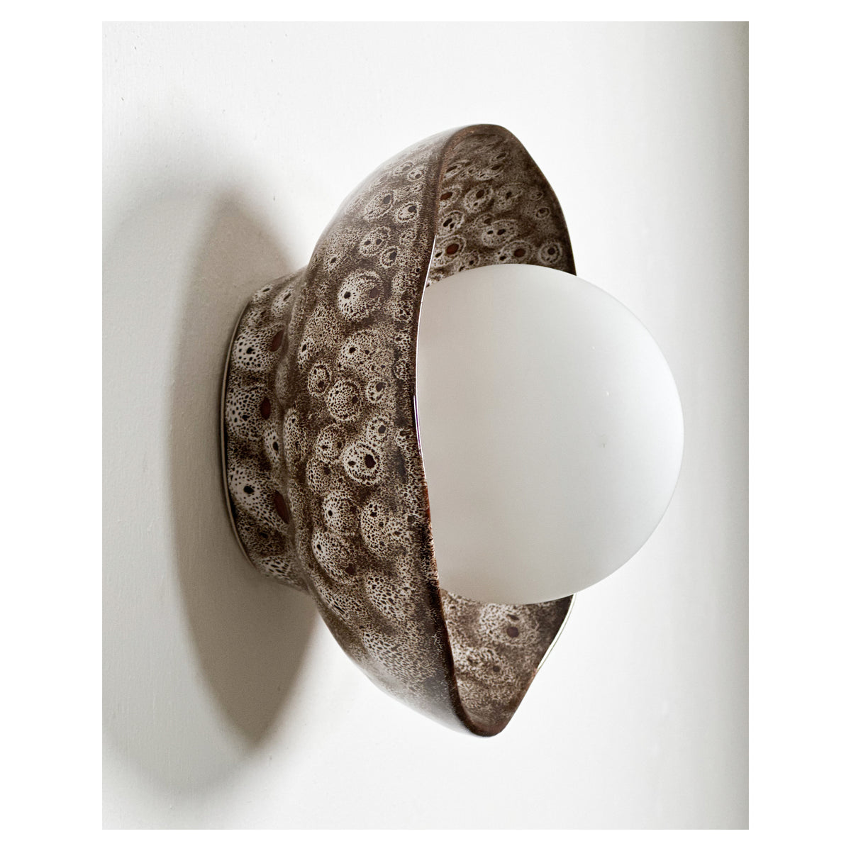 Shell Wall Sconce, White Ochre