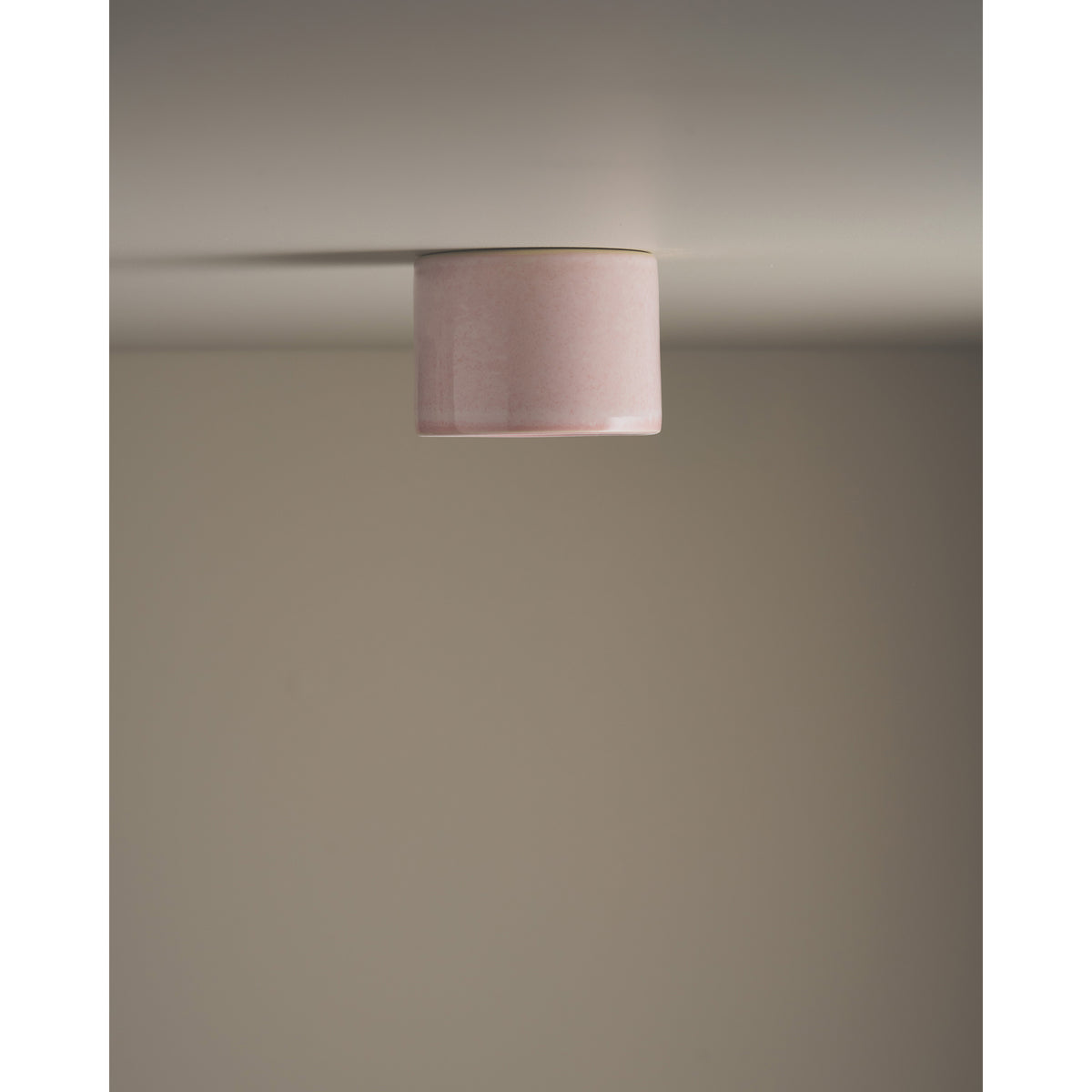 Short Cylinder Ceiling Light, Rose Quartz