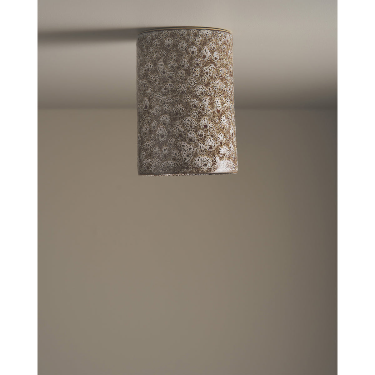 Tall Cylinder Ceiling Light, White Ochre
