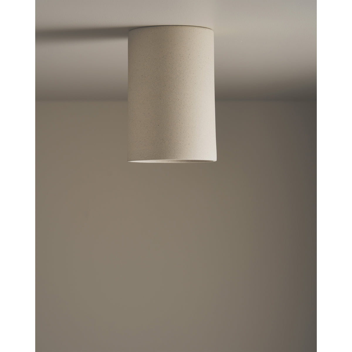 Tall Cylinder Ceiling Light, Stone
