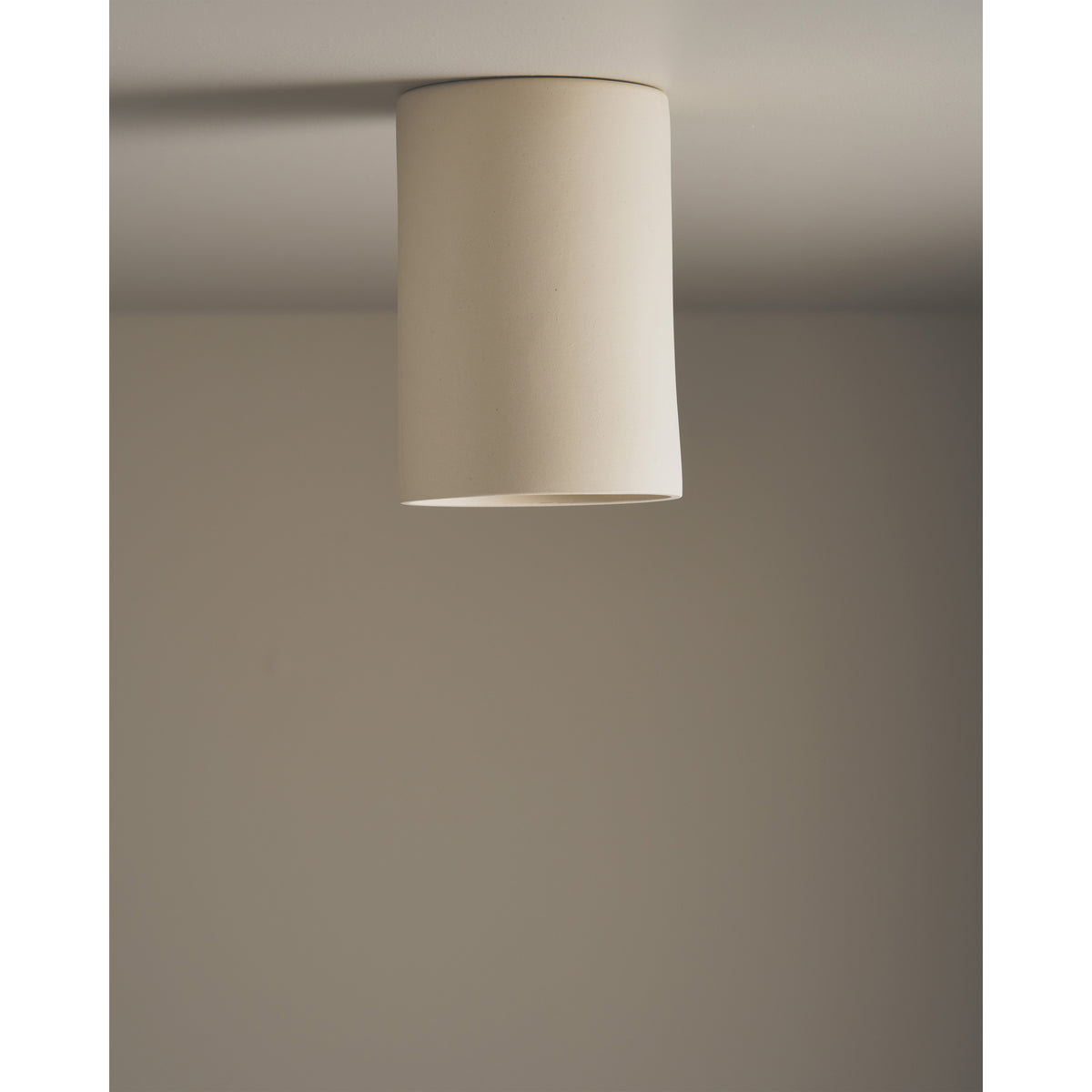 Tall Cylinder Ceiling Light, Bone