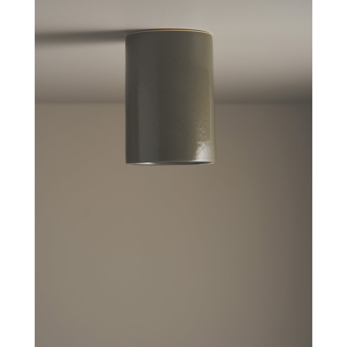 Tall Cylinder Ceiling Light, Olive