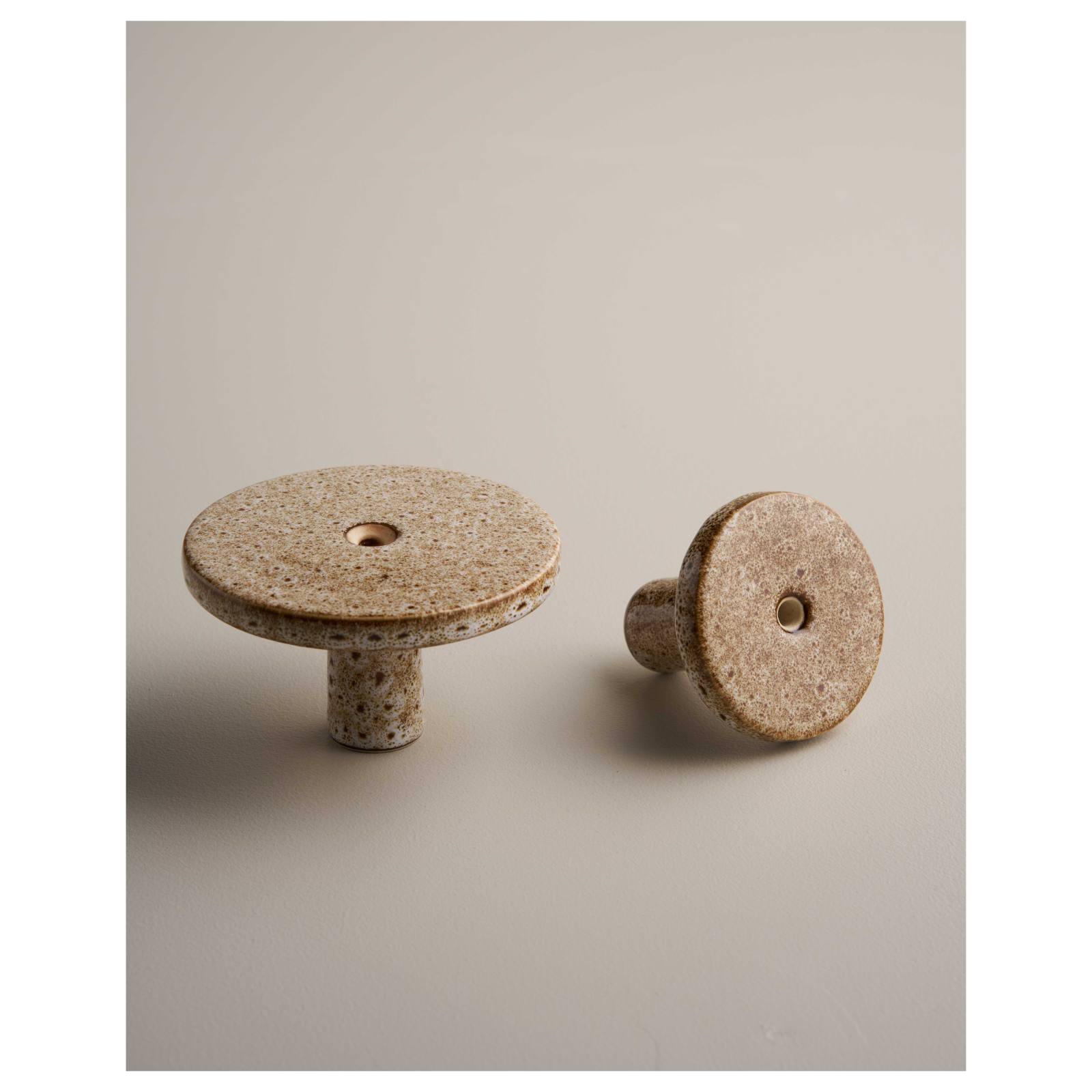 Large Ceramic Wall Hook, White Ochre