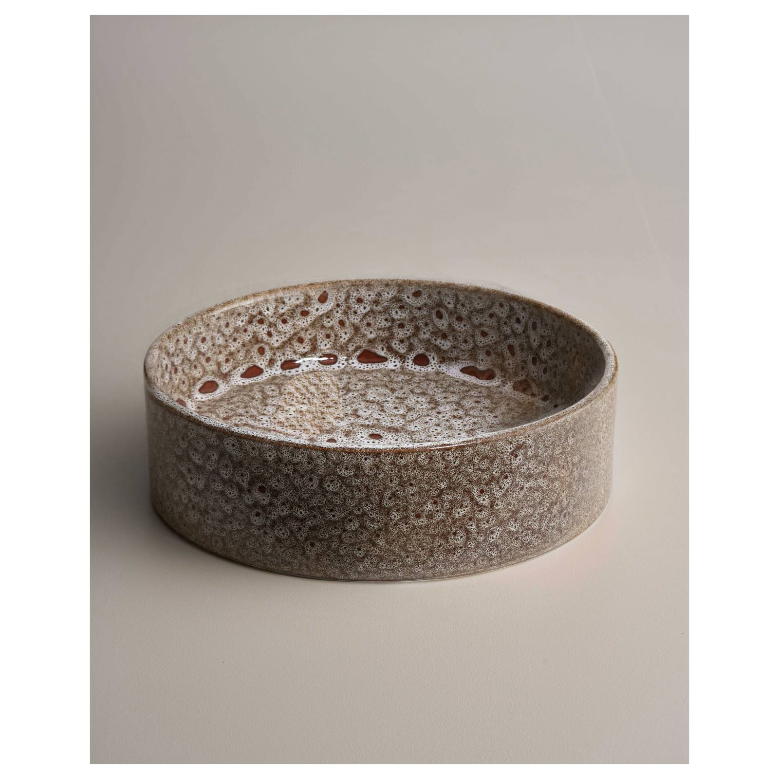 Clay 350 Round Basin, White Ochre