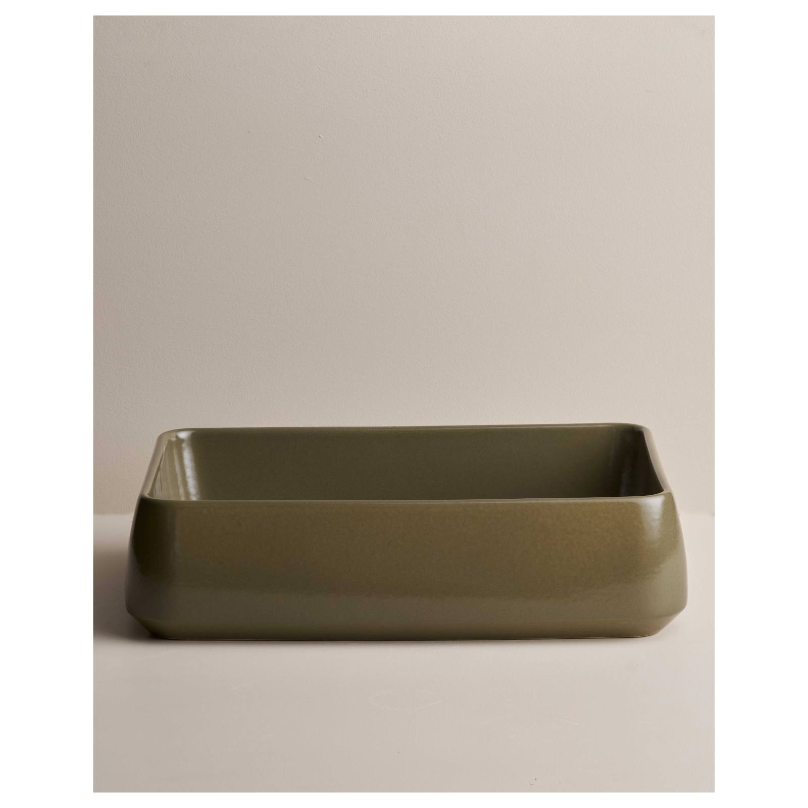Kiln 515 Rectangular Basin, Olive
