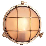 Eden Cast Bunker Light, Brass & Sandblasted Glass