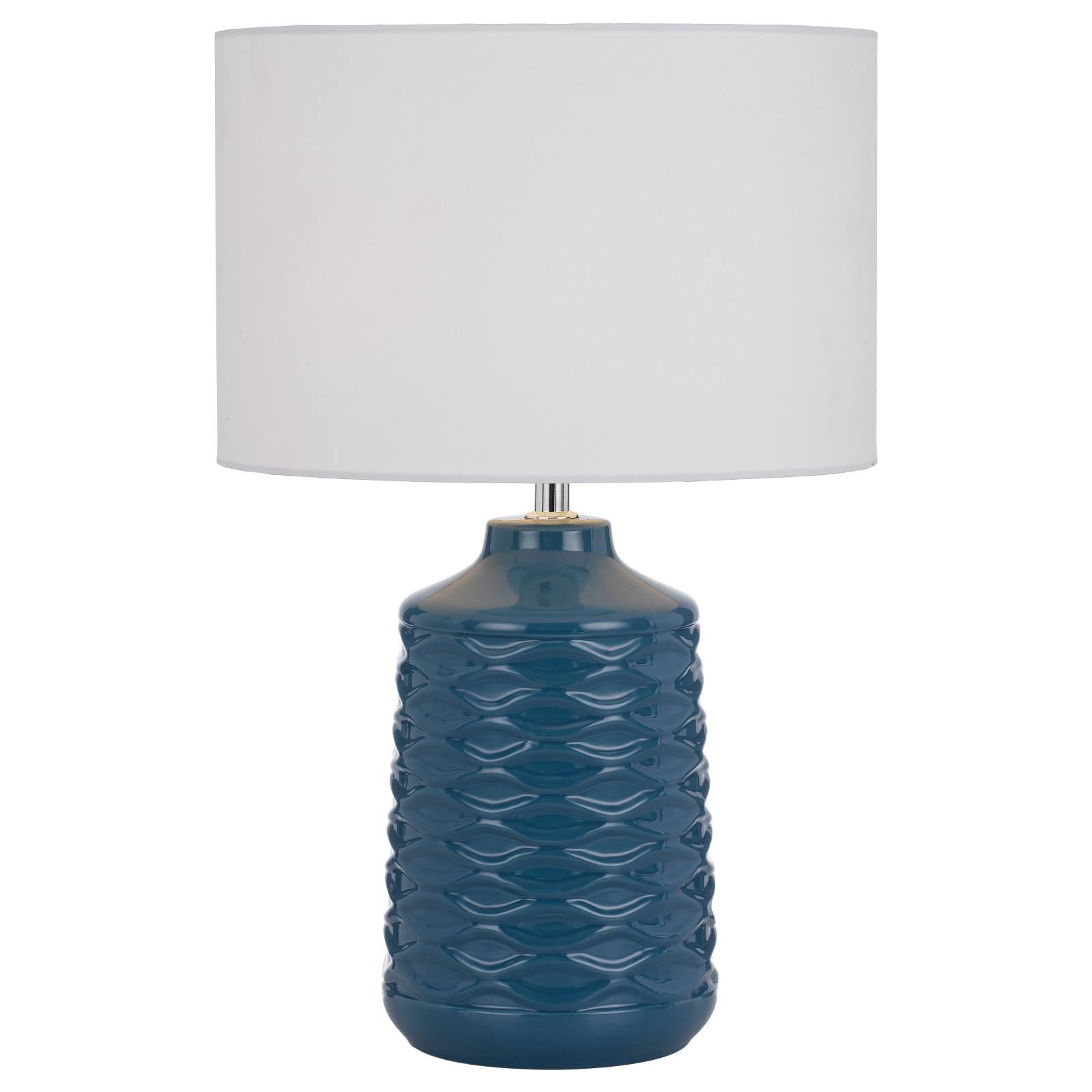Agra Table Lamp, Glazed Blue & White