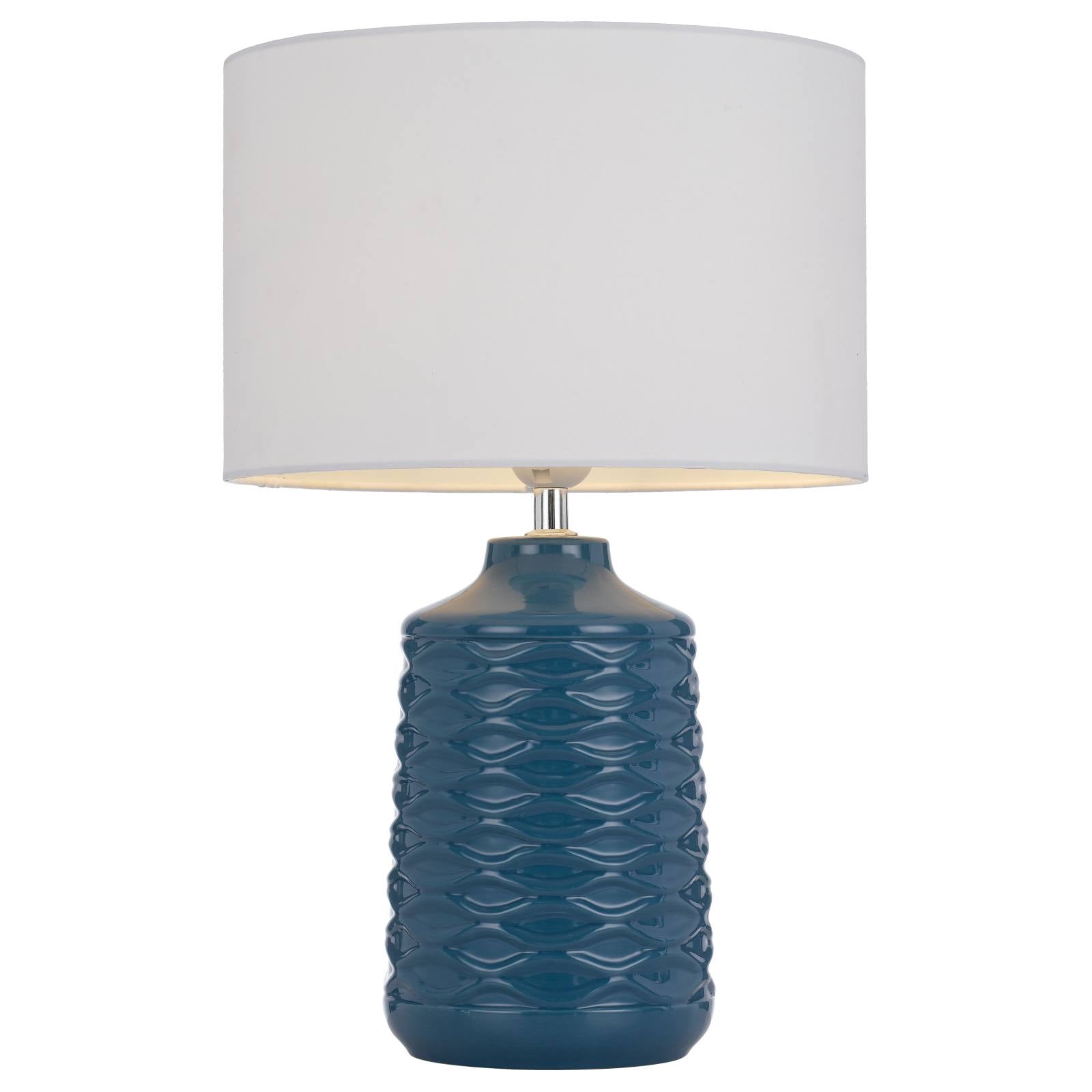 Agra Table Lamp, Glazed Blue & White