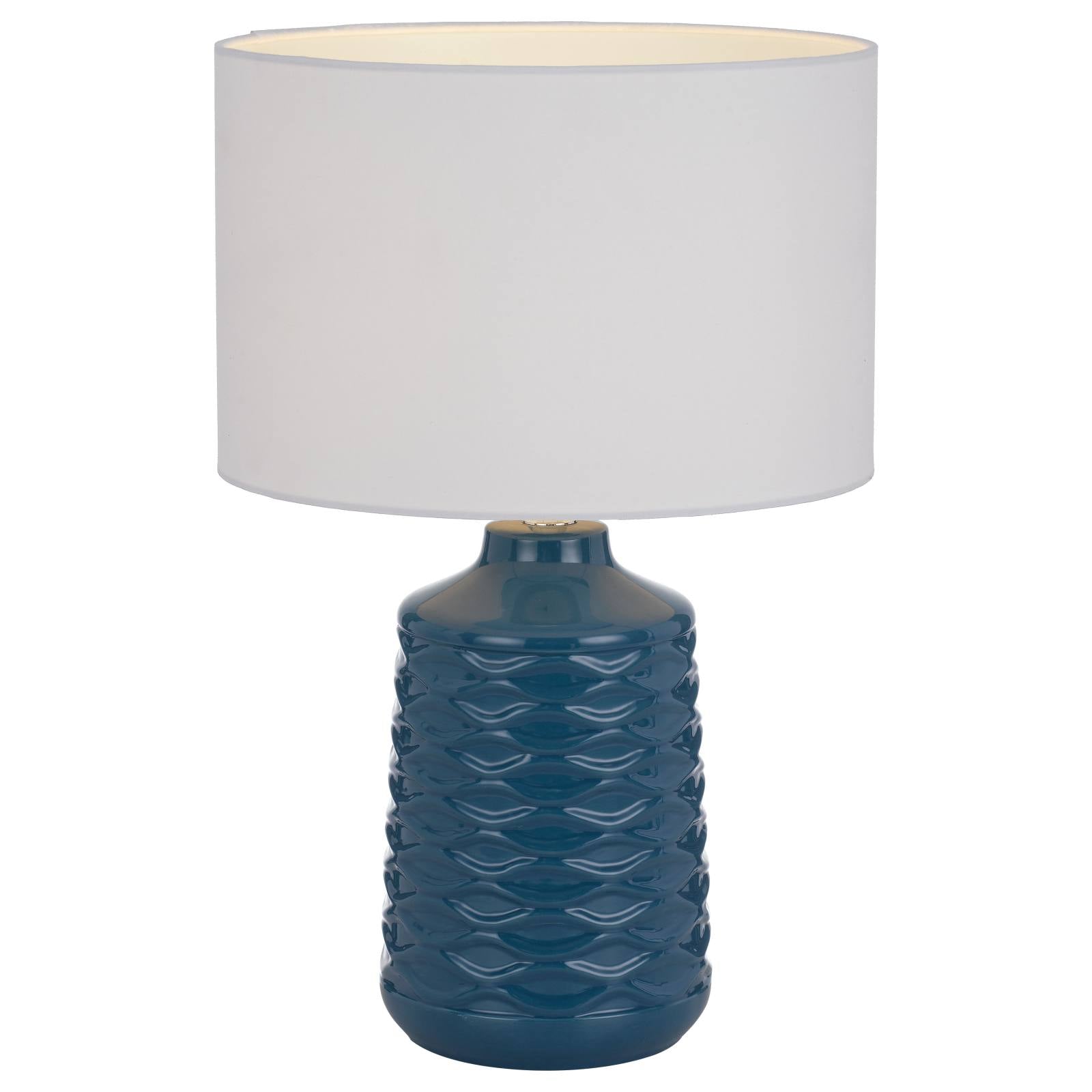 Agra Table Lamp, Glazed Blue & White