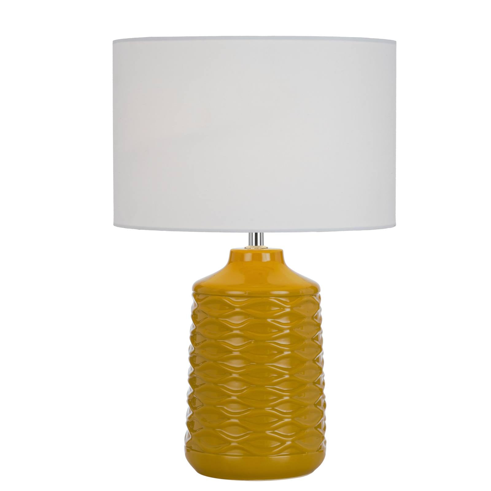 Agra Table Lamp, Glazed Butterscotch & White
