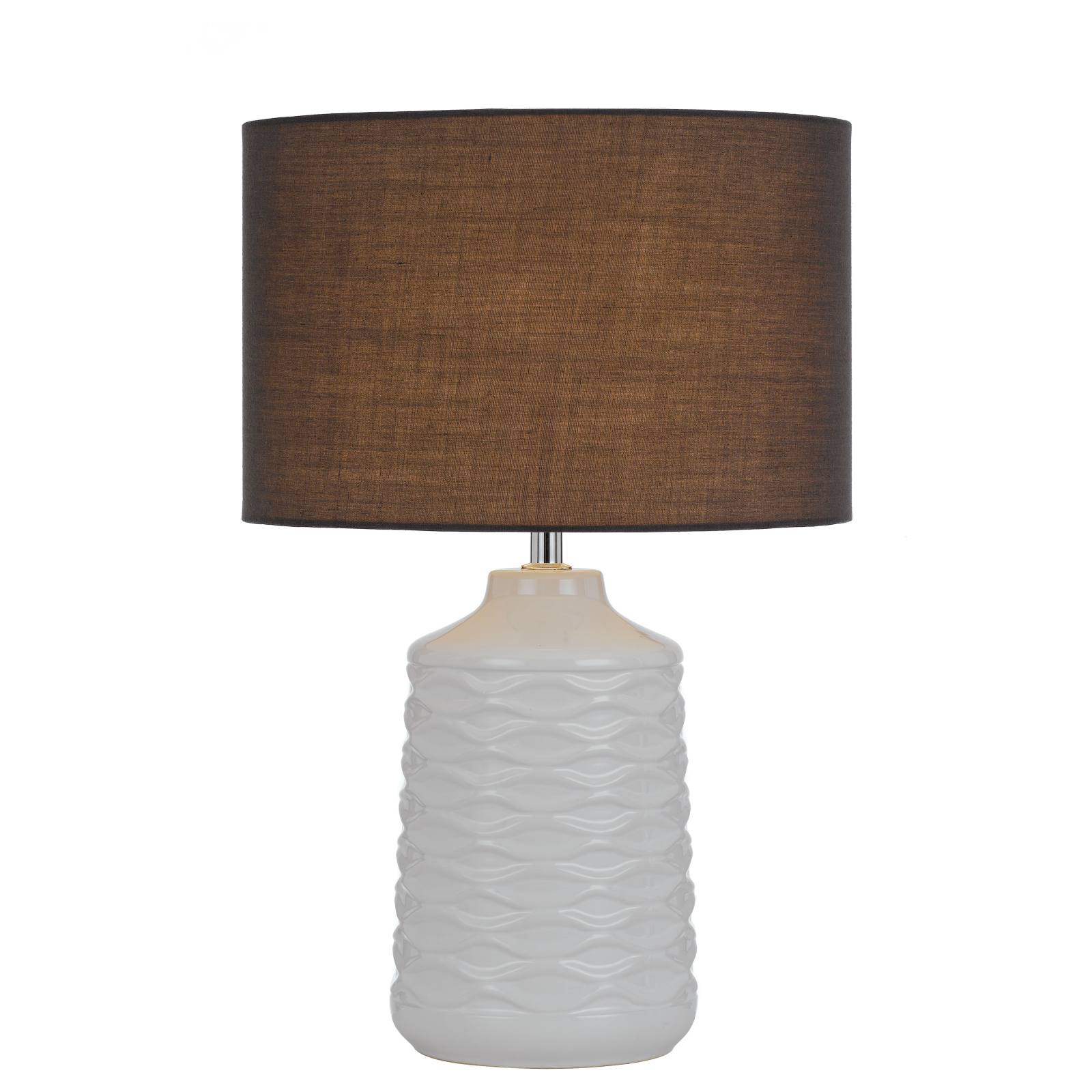 Agra Table Lamp, Glazed White & Grey