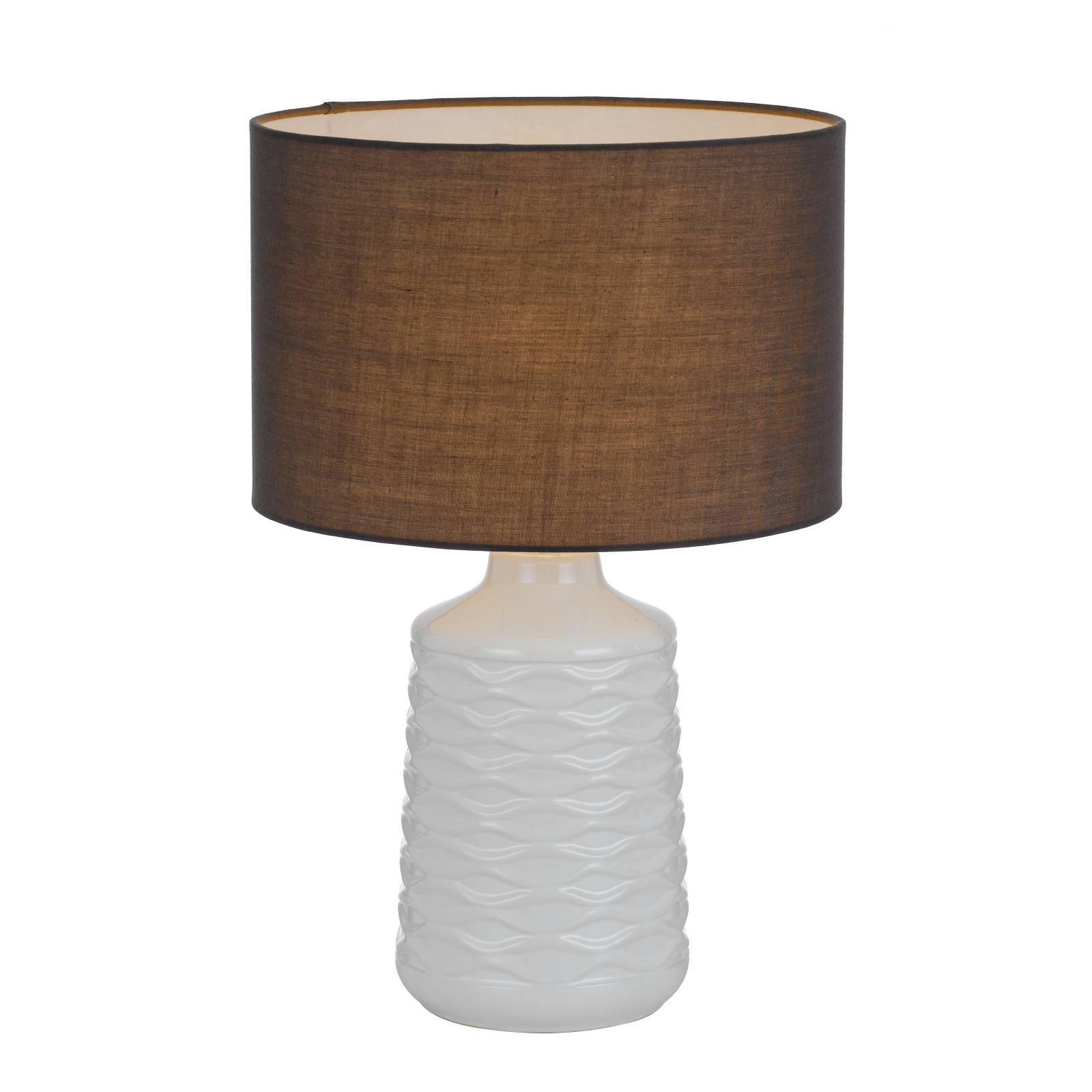 Agra Table Lamp, Glazed White & Grey