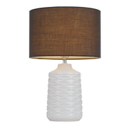 Agra Table Lamp, Glazed White & Grey