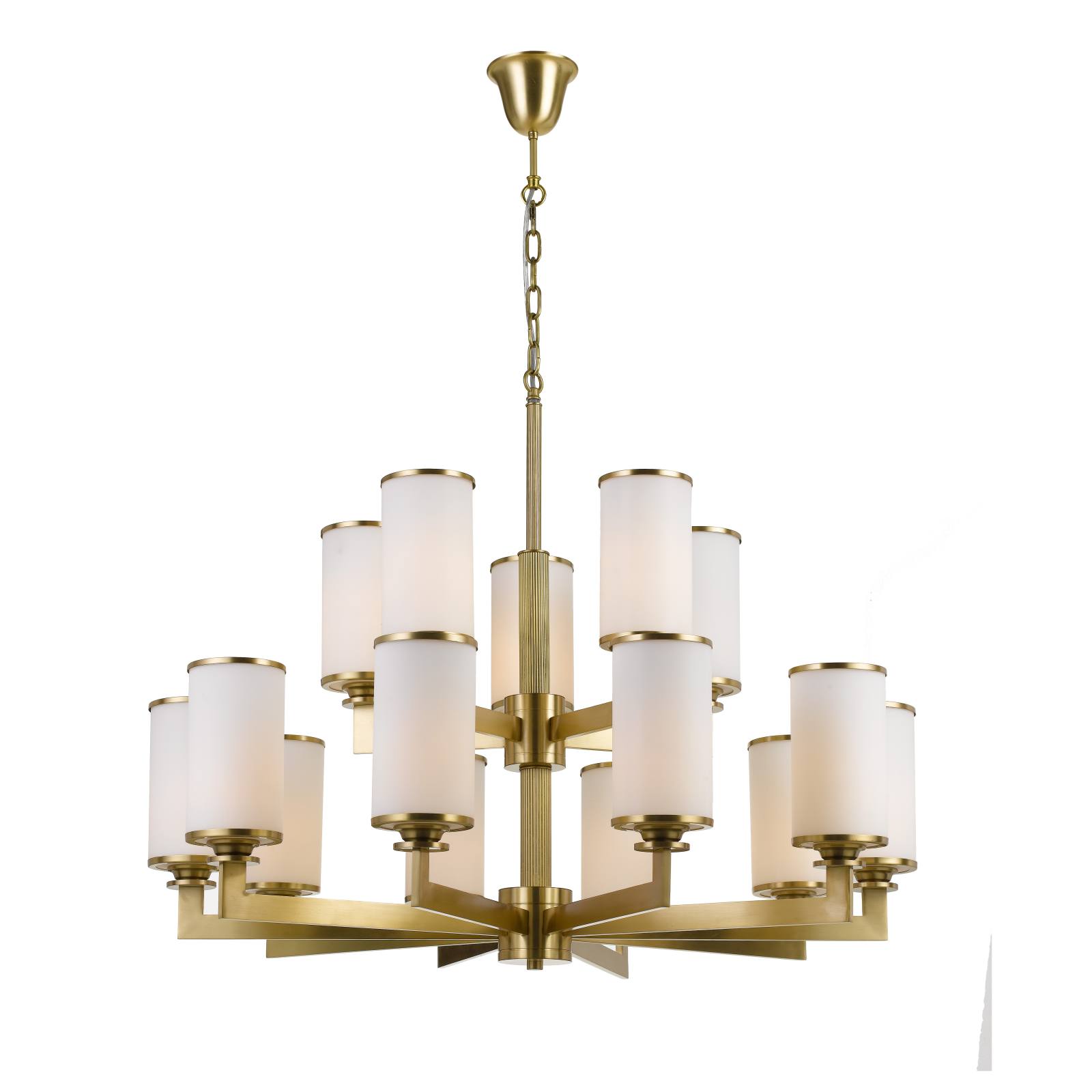 Ahern 15 Light Pendant, Brass & Opal Matte