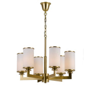 Ahern 6 Light Pendant, Brass & Opal Matte